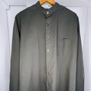 VINTAGE Giorgio Varalli olive-green button down shirt, oversized M.